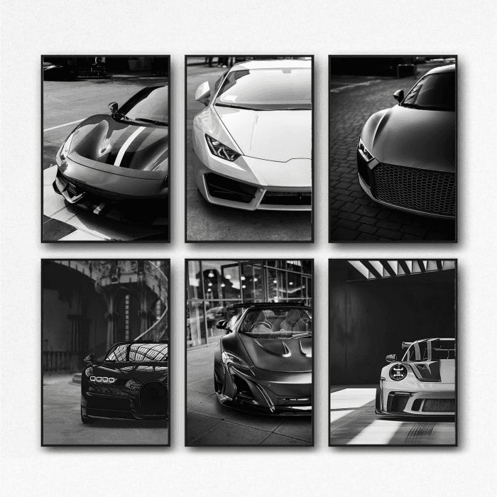 🏎️ Generisch 6 Stück Auto Posters SuperCar Poster CHIRON P1 911GT3 RS Art Prints For Walls 🖼️