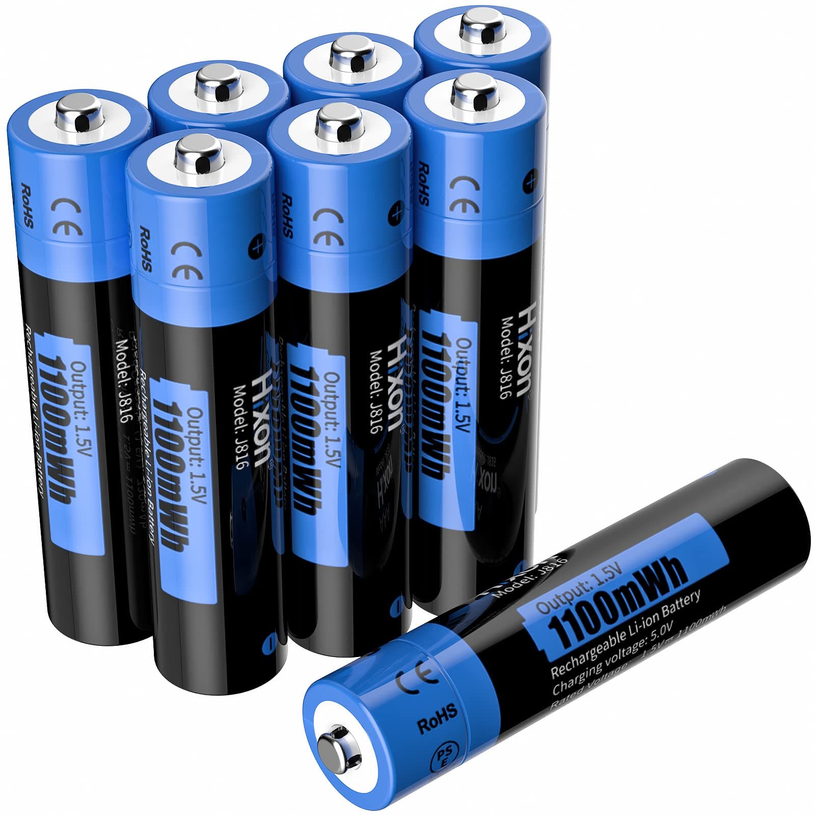 🔋 Hixon AAA Lithium Akku 8 Stücke - Wiederaufladbar und Umweltfreundlich 🌿