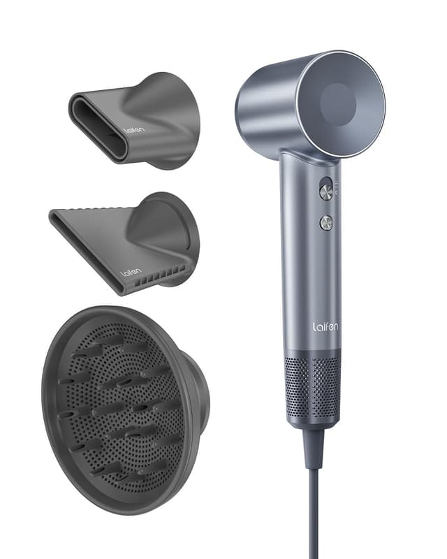 Laifen Haartrockner 200 Million Negativ Ionen Föhn, Swift Special Reisefön mit 110.000 U/Min Bürstenlosemstenloser Motor Für Schnelles Trocknen, Fön Geräuscharm mit Diffusor(Silber) Silber Swift Special 🌟