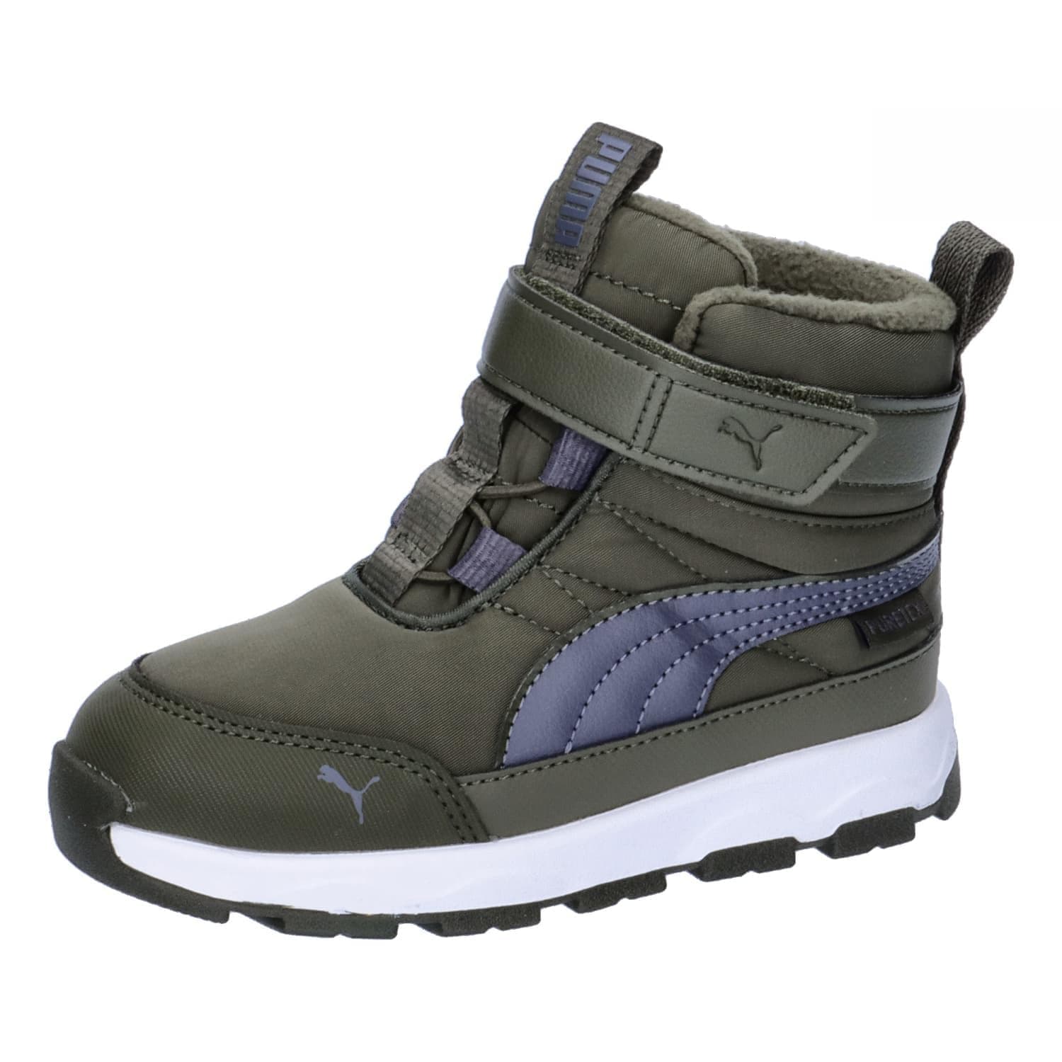 👶 PUMA Unisex Baby Evolve Boot Puretex Ac+inf Sneaker 20 EU Dark Olive Galactic Gray Puma White