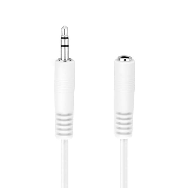 🔊 HDSupply AC016-015 Audio Stereo Verlängerungskabel 3,5mm Stecker auf 3,5mm Buchse, Ultra Slim Design, 1,50m, weiß 🔊
