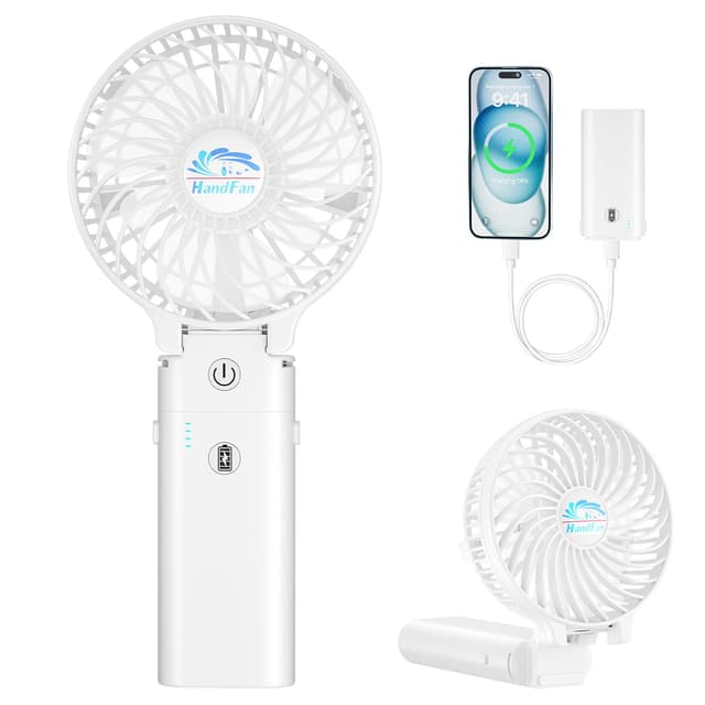 HandFan 5200mAh Akku Ventilator Tragbarer Handventilator mit Powerbank