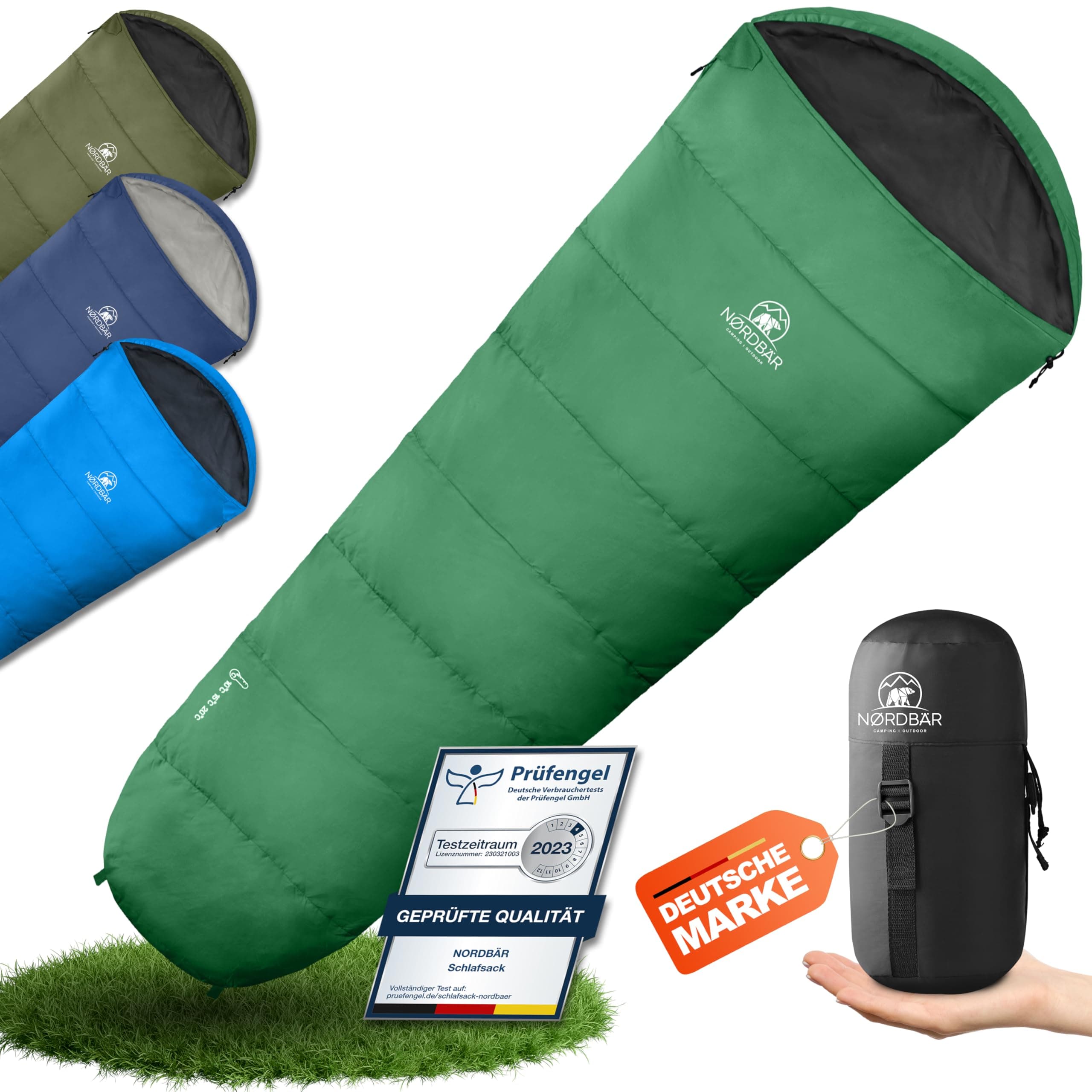 NORDBÄR® Schlafsack 3 Jahreszeiten & Sommer Ultraleicht 🏕️