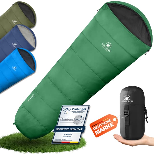 NORDBÄR® Schlafsack 3 Jahreszeiten & Sommer Ultraleicht 🏕️