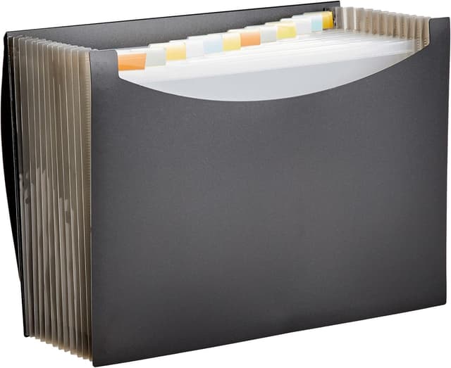 📁 Amazon Basics Dokumentenmappe A4, Fächermappe, Schwarz Einzeln 📦