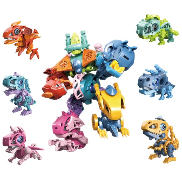 Baeroly 6-in-1 Transformierbarer Roboter Dinosaurier Aktionsfigur Spielzeug 🦖🤖🚗 - Austauschbare Dinosaurier-/Fahrzeugmodelle