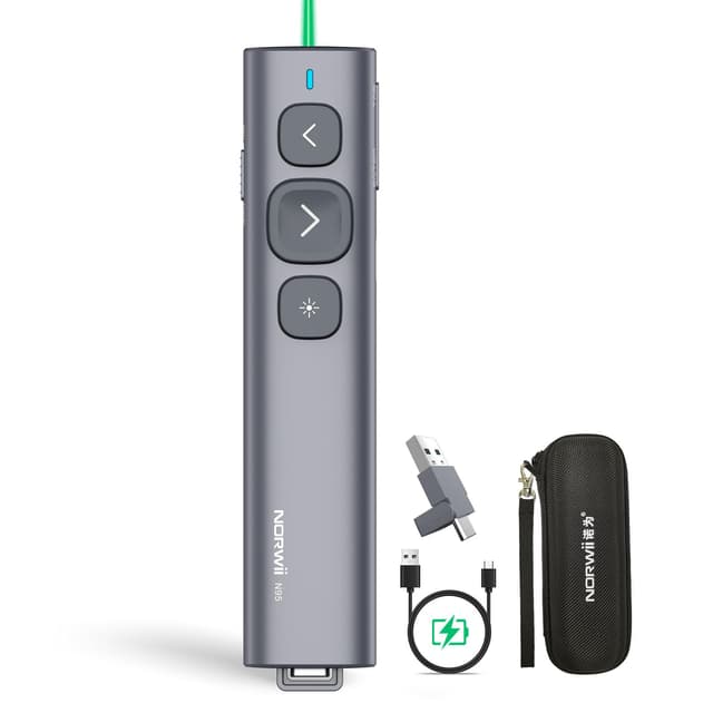 🌟👨‍💼 NORWII USB C Präsentationsklicker mit grünem Lichtpointer: Angebote & Gratisversand