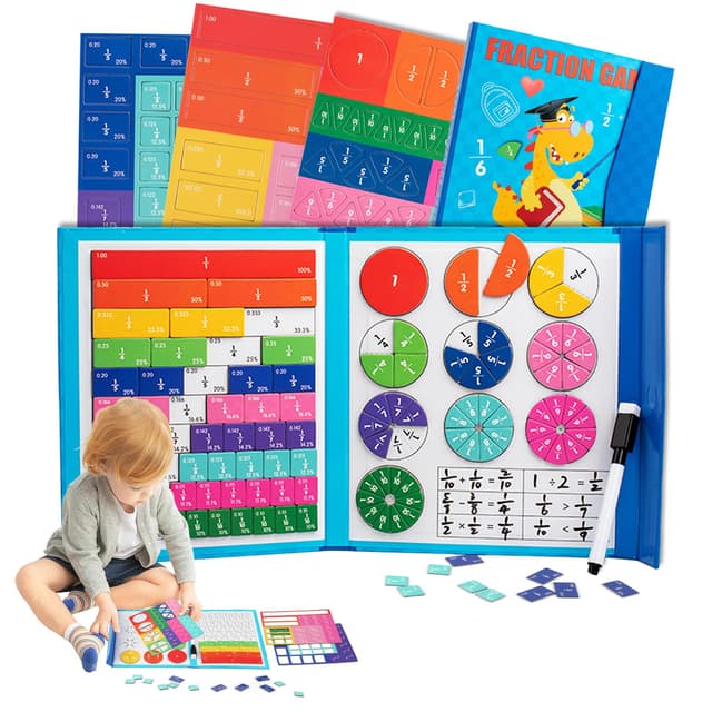 🧮 YiJiuBa Bruchrechnen Montessori Material 🎲 Magnetische Brüche für Kinder