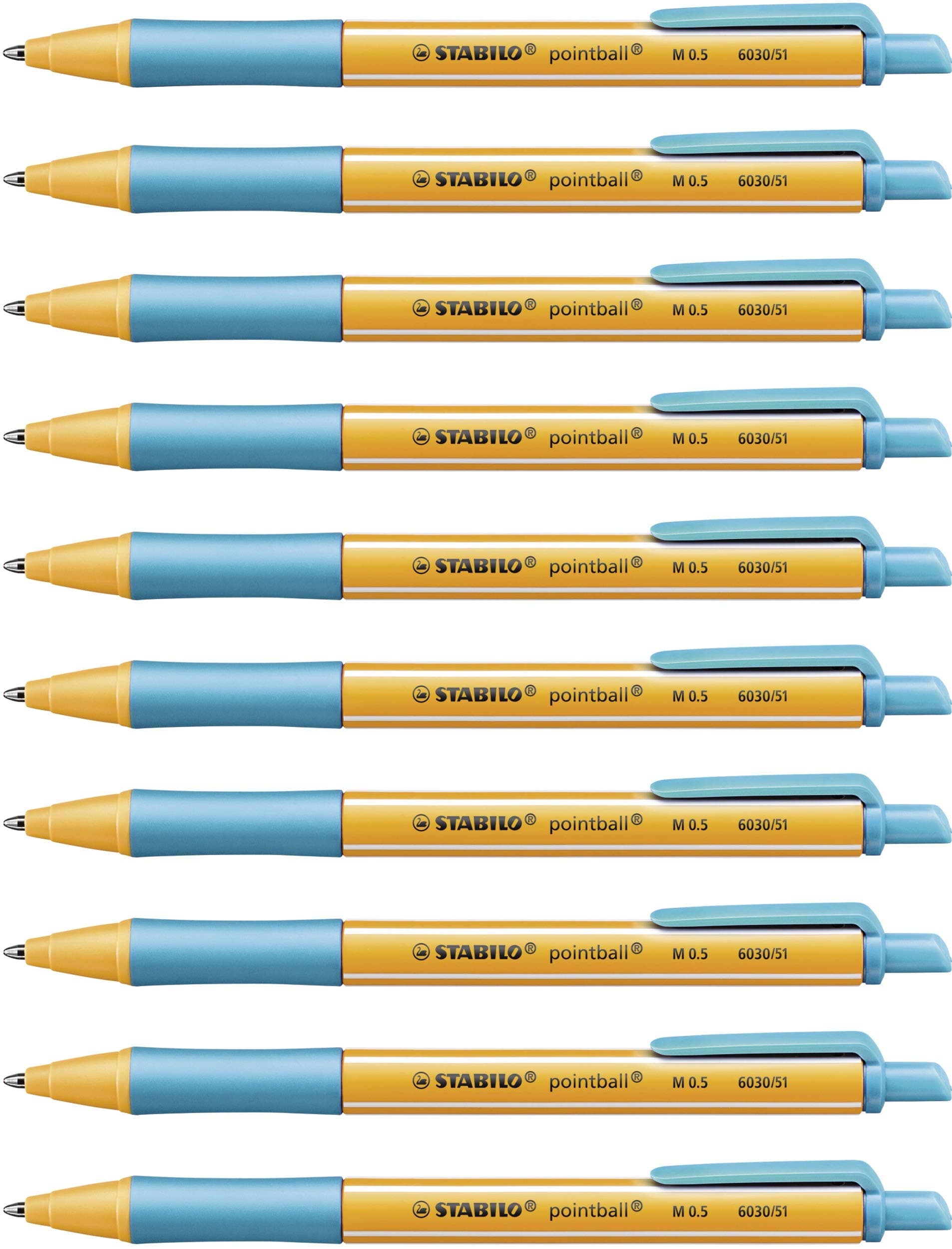 🖊️ STABILO - Druck-Kugelschreiber - pointball - 10er Pack - türkis 🖊️