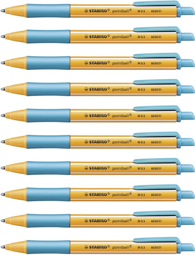 🖊️ STABILO - Druck-Kugelschreiber - pointball - 10er Pack - türkis 🖊️
