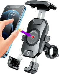 📱🚲 BRCOVAN Handyhalterung Motorrad & Fahrrad | Knopf-Automatikverriegelung 360° Drehung