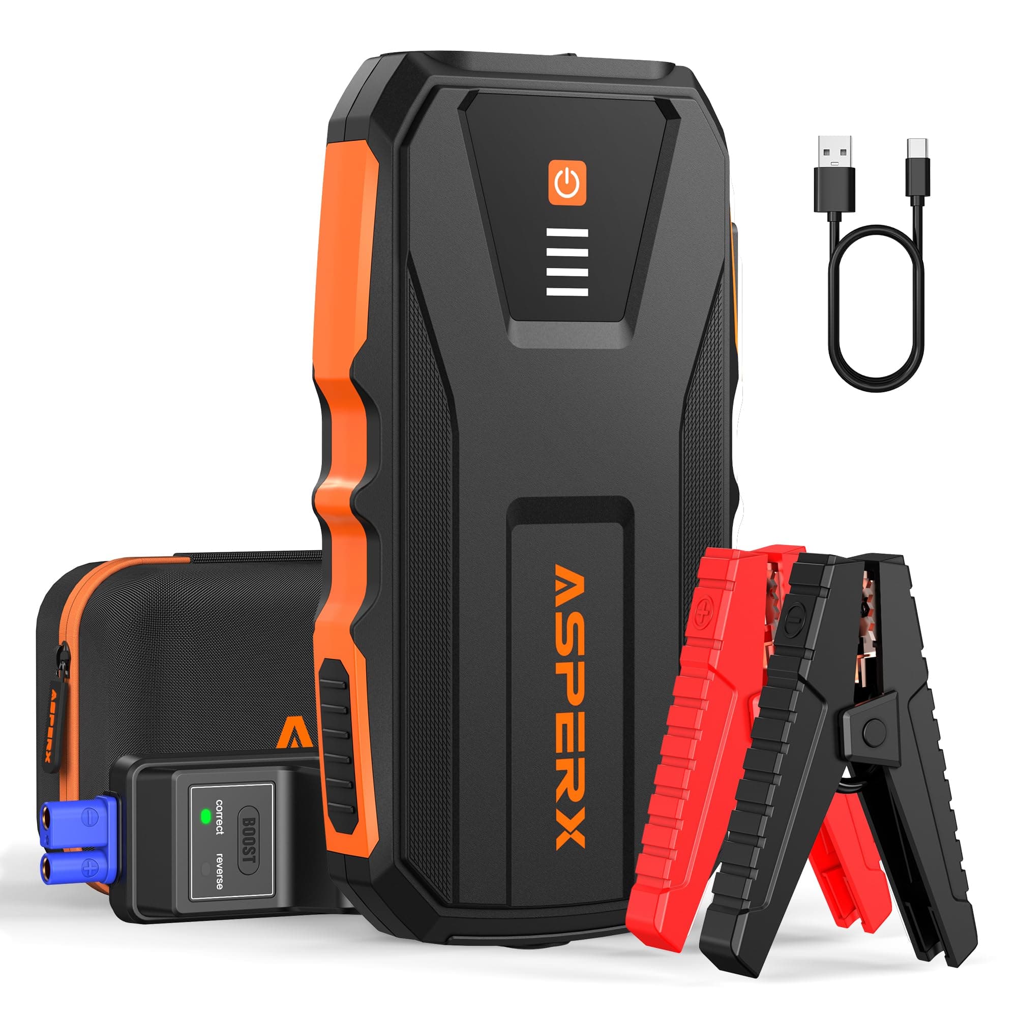 ASPERX AX3000 Auto Starthilfe Powerbank - Bis zu 10,0L Benzin oder 8,0L Diesel starten!