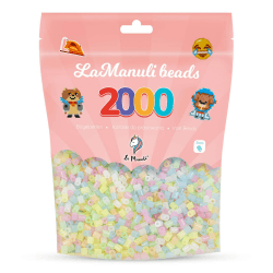 La Manuli Bügelperlen ca. 2000 Stück Midi Perlen Im wiederverschließbaren Beutel