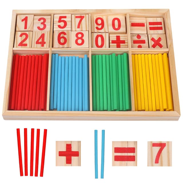 🧮 Montessori Mathematisches Spielzeug Holz - Pädagogisches Mathe-Spielzeug für Kinder 3 4 5