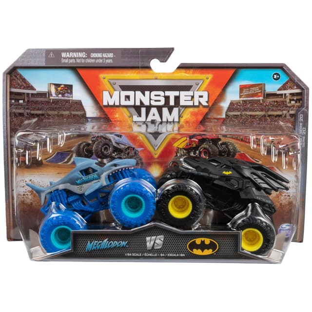 Monster Jam - Original Zweier-Pack mit dem Batmobil vs. Megalodon