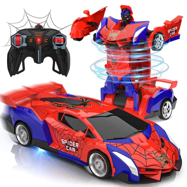 🚗🕷️ Ferngesteuertes Auto Spielzeug ab 3-12 Jahren - 2-in-1 Transformation Roboter Spider RC Auto