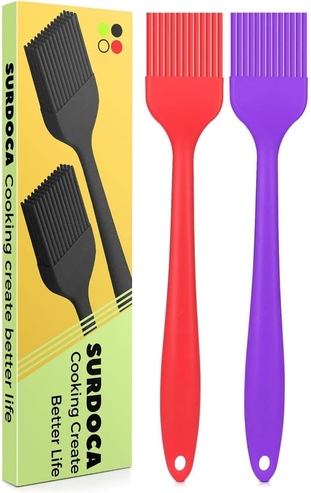 🏆🏆🏆 SURDOCA Backpinsel Silikonpinsel Küchenpinsel kochpinsel- 2PCs 8.2" BPA-freies Silikon in Lebensmittelqualität Pinsel Küche
