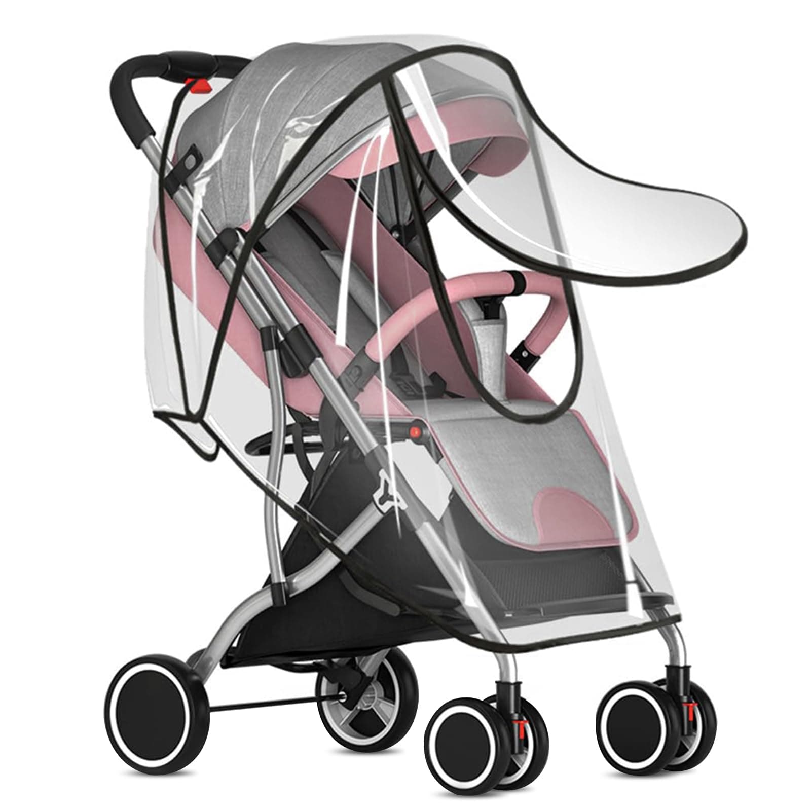 🌧️👶 ZITUZY Regenschutz für Kinderwagen, Regenschutz Buggy, Sportwagen mit Fenster und Doppel Reißverschluss