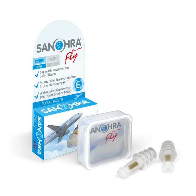 SANOHRA fly – Ohrstöpsel gegen Ohrendruck beim Fliegen