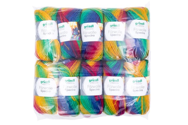 Gründl Wolle Filzwolle Spectra - carneval multicolor 10 x 100 g 🧶🌈