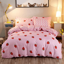 🍓 Niedlichen Erdbeer Bettbezug Set für Kinder und Teens 🛏️