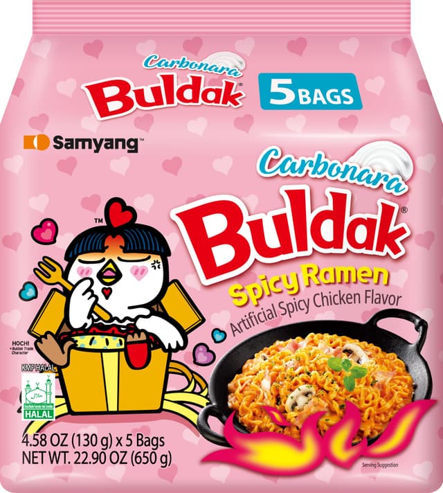 🔥 Samyang Carbo Buldak Nuklearen Feuer Gebraten Super Hot Würzigen Nudeln 5 Pack 🔥