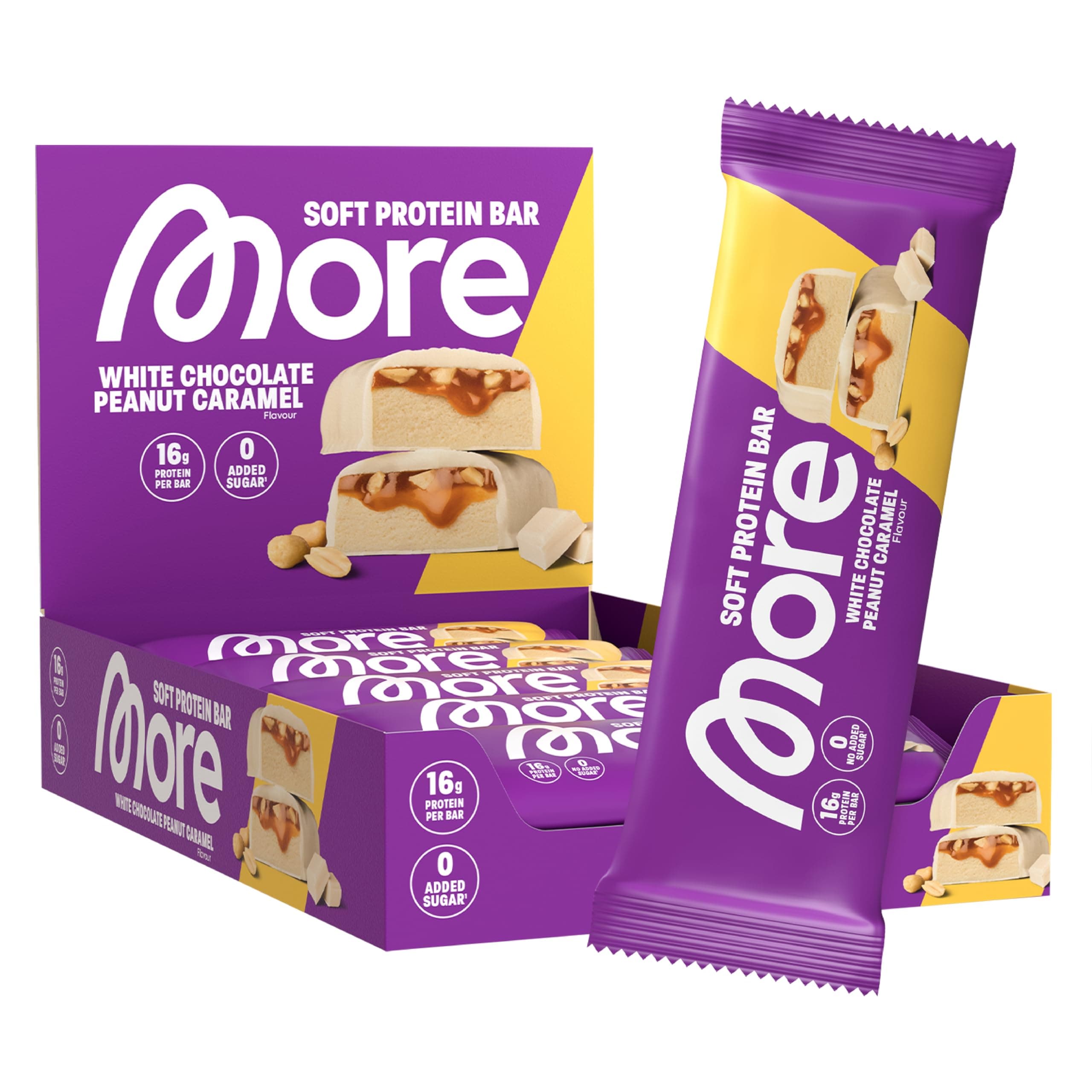 Angebot: MORE Protein Bar 10er Box, Weiße Schokolade Erdnuss Karamell