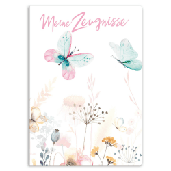 🦋 itenga Zeugnismappe A4 Kunststoff Sichtbuch Motiv Schmetterling 📚 Angebot bei HelloDeals
