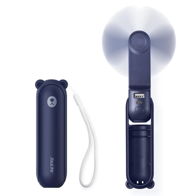 🌀🔦🔋 JISULIFE Mini Handventilator 3-in-1 Handventilator USB wiederaufladbarer Ventilator
