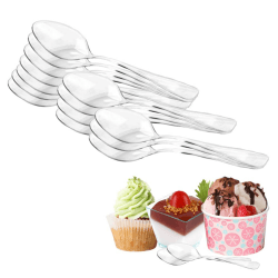 Angebot: 100 Stück Mini Clear Plastic Spoons 🥄