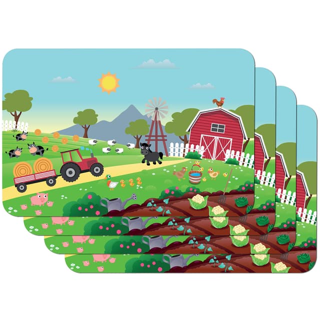 🌟 Super Deal! Bauernhof Tischset (4 Stück) - 45 x 30 cm 🌾