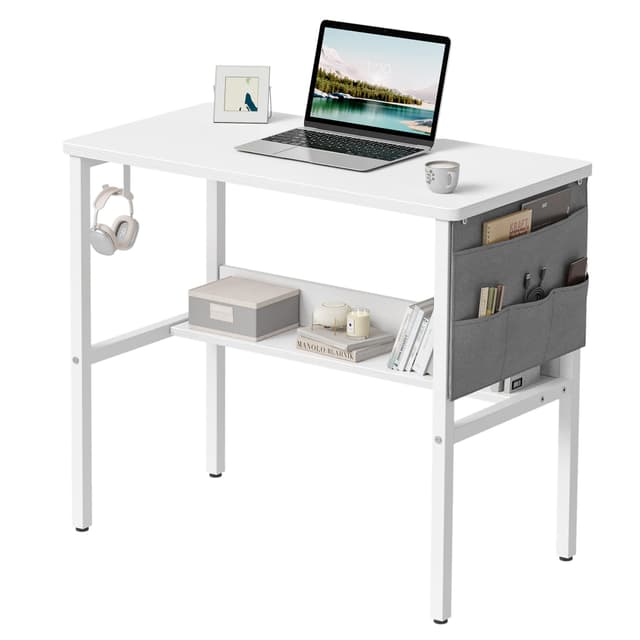 🌟 Tolles Angebot! CubiCubi Schreibtisch, 96 x 40 cm Computertisch, Weiß