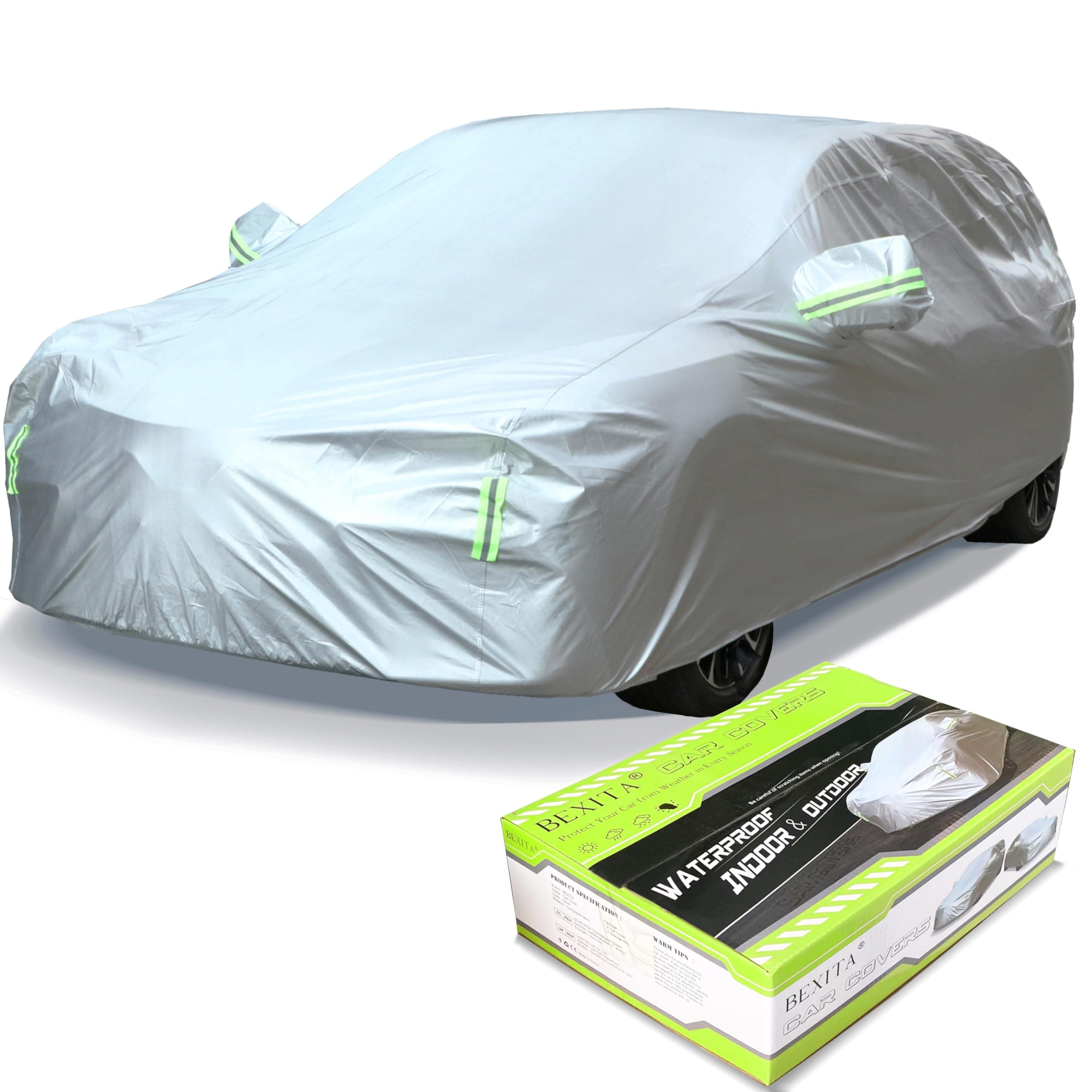 🚗 BEXITA SUV Autoabdeckung Vollgarage Autoplane Auto Abdeckplane AutoGarage 🌦️ wasserdichte UV-Schutz Outdoor Vollautoabdeckung für SUV, Größe XL