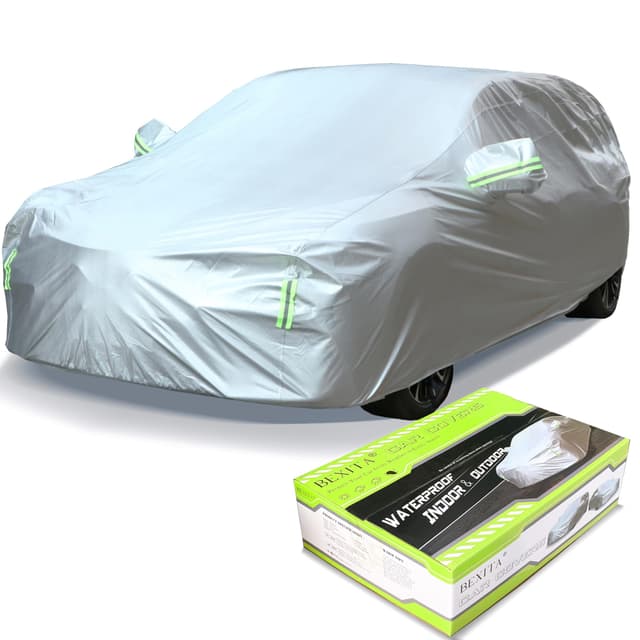 🚗 BEXITA SUV Autoabdeckung Vollgarage Autoplane Auto Abdeckplane AutoGarage 🌦️ wasserdichte UV-Schutz Outdoor Vollautoabdeckung für SUV, Größe XL