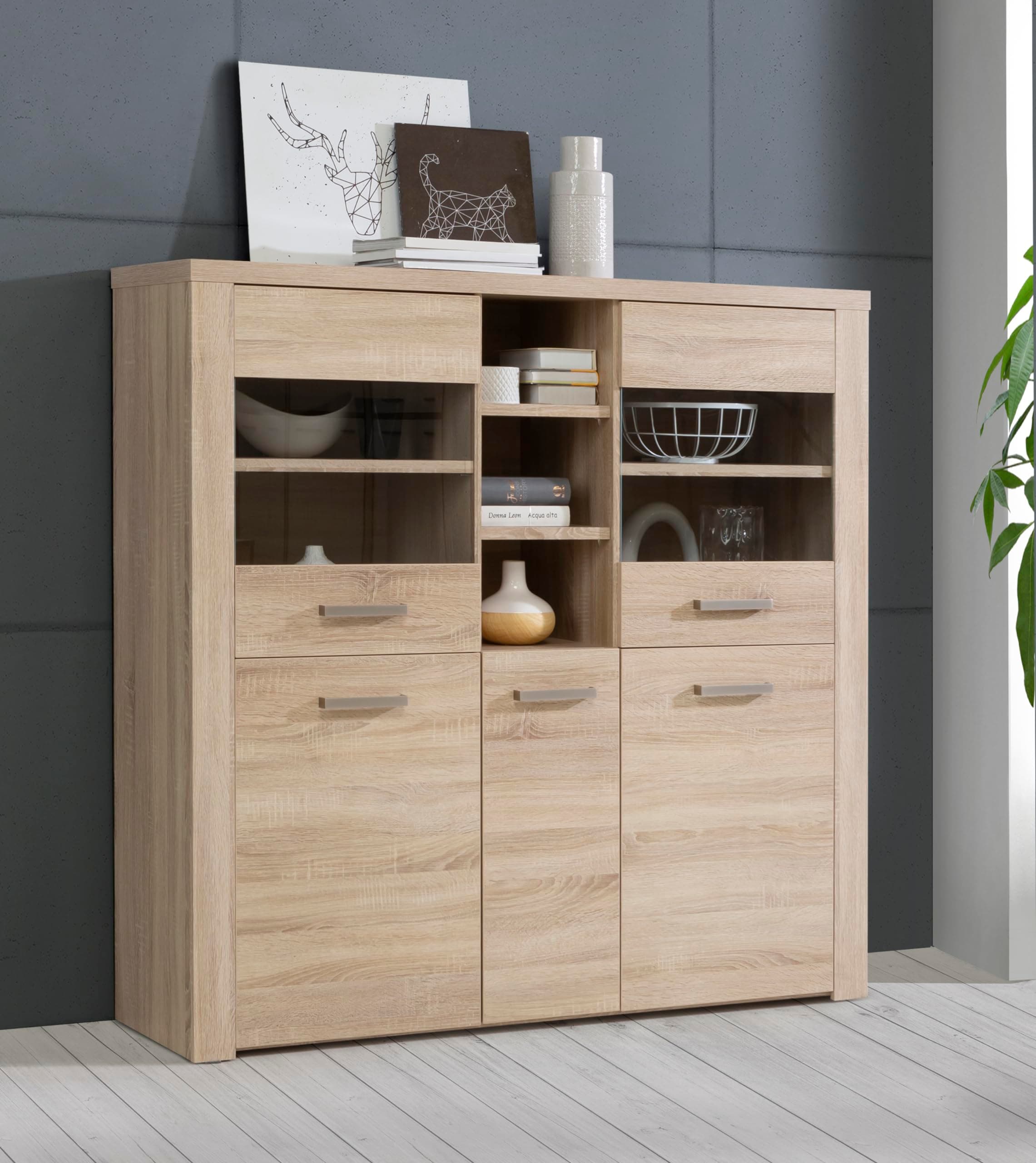 🌟 Forte Baltimore Vitrine 140 150 - Moderne Wohnzimmervitrine 🏡