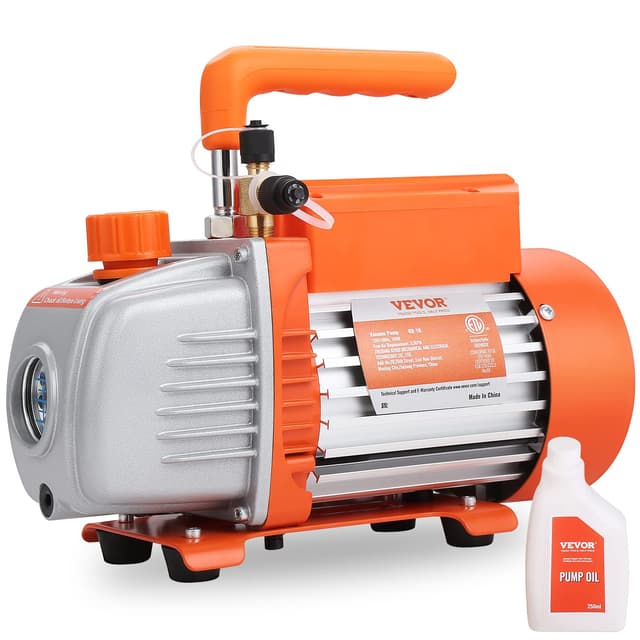VEVOR Vakuumpumpe 150W Unterdruckpumpe 1-stufig 🌟 Klimaanlage Pumpe 100L/min Durchfluss 1440U/min Drehzahl 0,64/0,95cm 3.5CFM