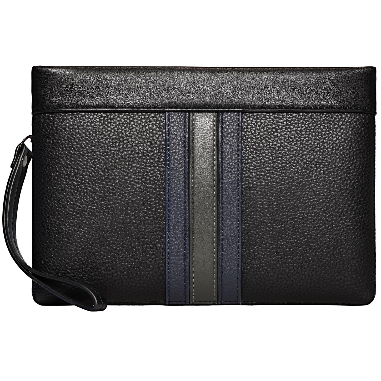 Eshow Handgelenktasche Herren - Handtasche klein - Geldbörsentasche aus PU Leder - Clutch Tasche mit Kartenfach Herrenhandtasche für Reisen, Arbeit, Alltag Grau113 💼🔝