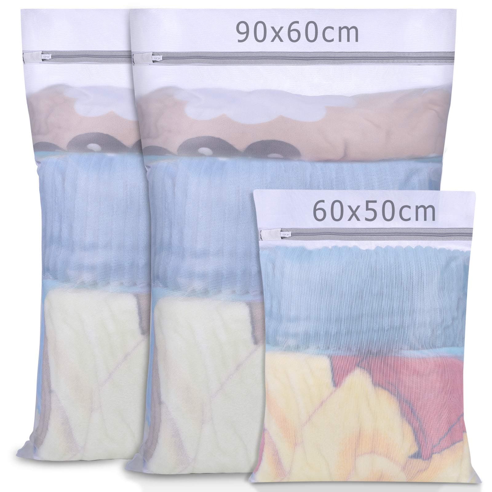 🧺 AJOXEL Wäschenetz Wäschebeutel Wäschesack groß für die Waschmaschine 3er Pack (XL, XXL) 🧦