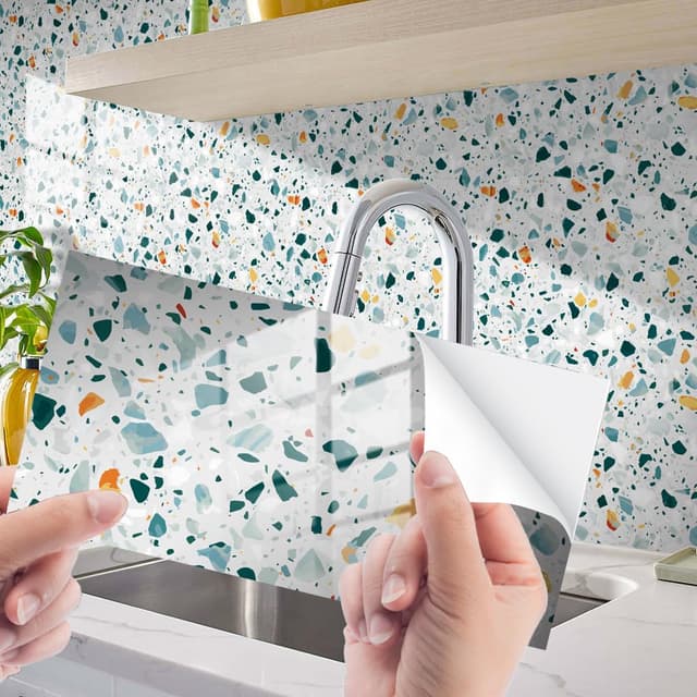 🏡🛁🎨 16 Stück Fliesenaufkleber 30x15cm Marmor Muster für Küche Badezimmer Wohnzimmer
