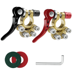 🔋 Gvolatee 2 Stücke Batterieklemmen Messing für Pkw, Lkw, Boot, Motorrad 🔧 Angebot bei HelloDeals