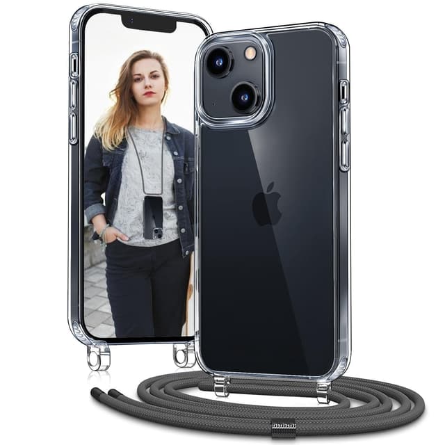 📱 OLEPHY Handykette für iPhone 15 Hülle mit Band - Grau