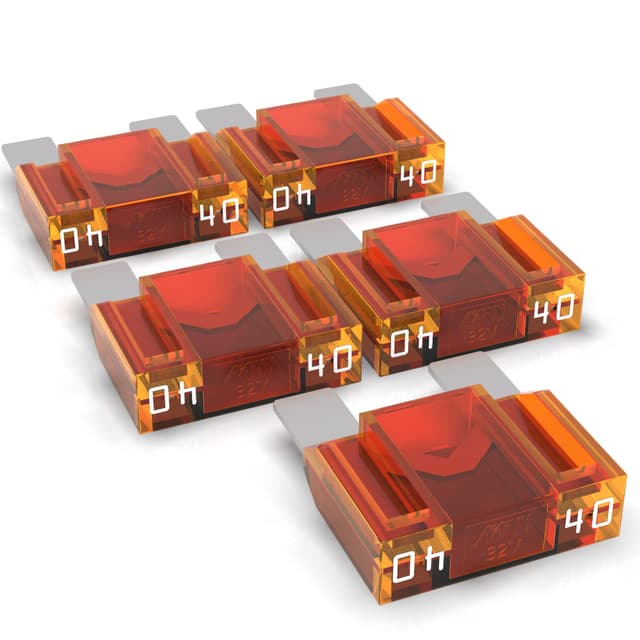 AUPROTEC Maxi Flachstecksicherung 20A - 80A 🔒🔥 Stecksicherung Schmelzsicherung Auswahl: 40A Ampere orange, 5 Stück