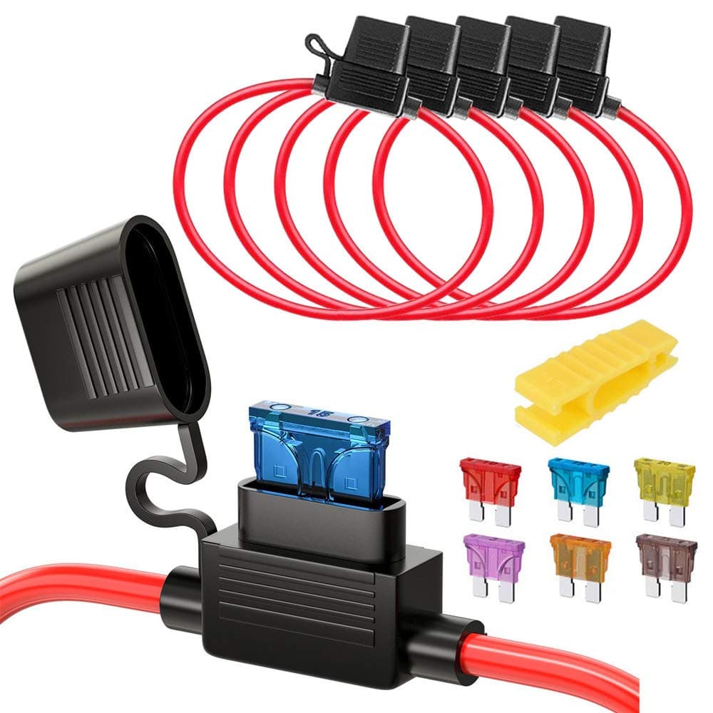 🚗 Gebildet 5pcs 16AWG Sicherungshalter mit Draht für KFZ LKW 🚛