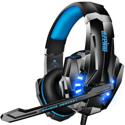 Ozeino Gaming Headset für PS4 PS5 🎮 3D Surround Sound Noise Cancelling Kopfhörer Mit Mikrofon Für PC Xbox One Switch 🎧 LED Licht Schwarz und Blau Angebot bei HelloDeals