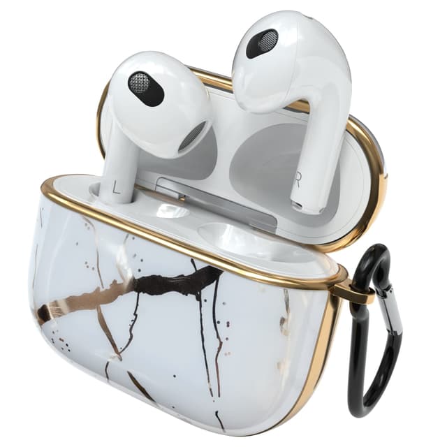 🎧 EAZY CASE - Schutzhülle für AirPods 3 Hülle Weiß Hard Case Stoßfest mit Karabiner 🌟