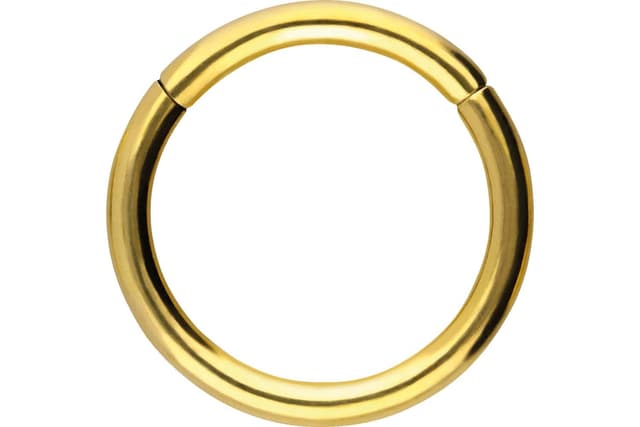 PIERCINGLINE Segmentring Clicker aus Titan - Piercing für Nase, Septum, Ohr, Helix oder Tragus Goldfarben 0,8 mm Stabstärke | 7 mm Innendurchmesser 🌟