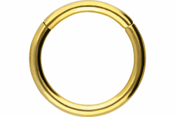 PIERCINGLINE Segmentring Clicker aus Titan - Piercing für Nase, Septum, Ohr, Helix oder Tragus Goldfarben 0,8 mm Stabstärke | 7 mm Innendurchmesser 🌟