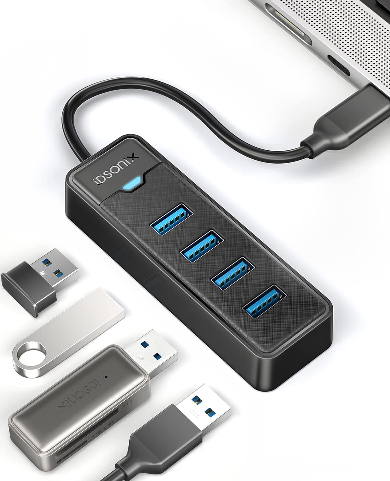 🔌 USB C Hub 3.0, iDsonix 4-Port USB-C Hub 3.0 für Laptop 🚀
