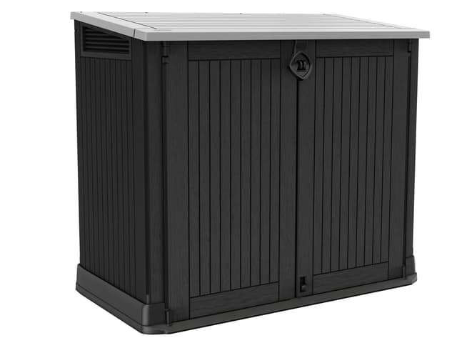 🏡🗑️ Keter Store-it-Out Midi Mülltonnenbox: 130x74x110cm, 845L, Wetterfest, Grau/Schwarz