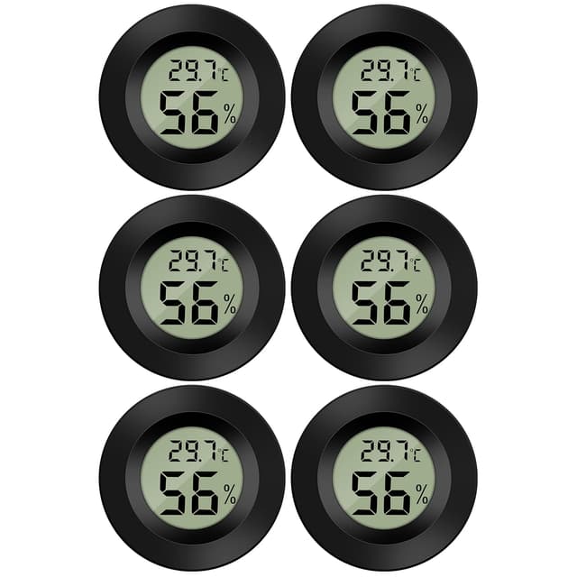 Thlevel Mini Digital Hygrometer Thermometer Temperatur Luftfeuchtigkeitmessgerät für Innenraum Gewächshaus Wohnzimmer 6 Stücke 🌡️🏡